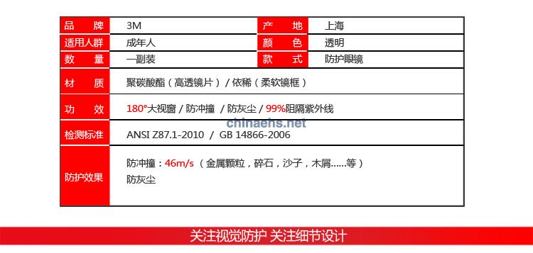 3M 1611HC 訪客用防護眼鏡（防刮擦）